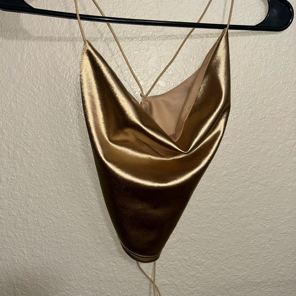 Windsor Gold Satin Camisole Top